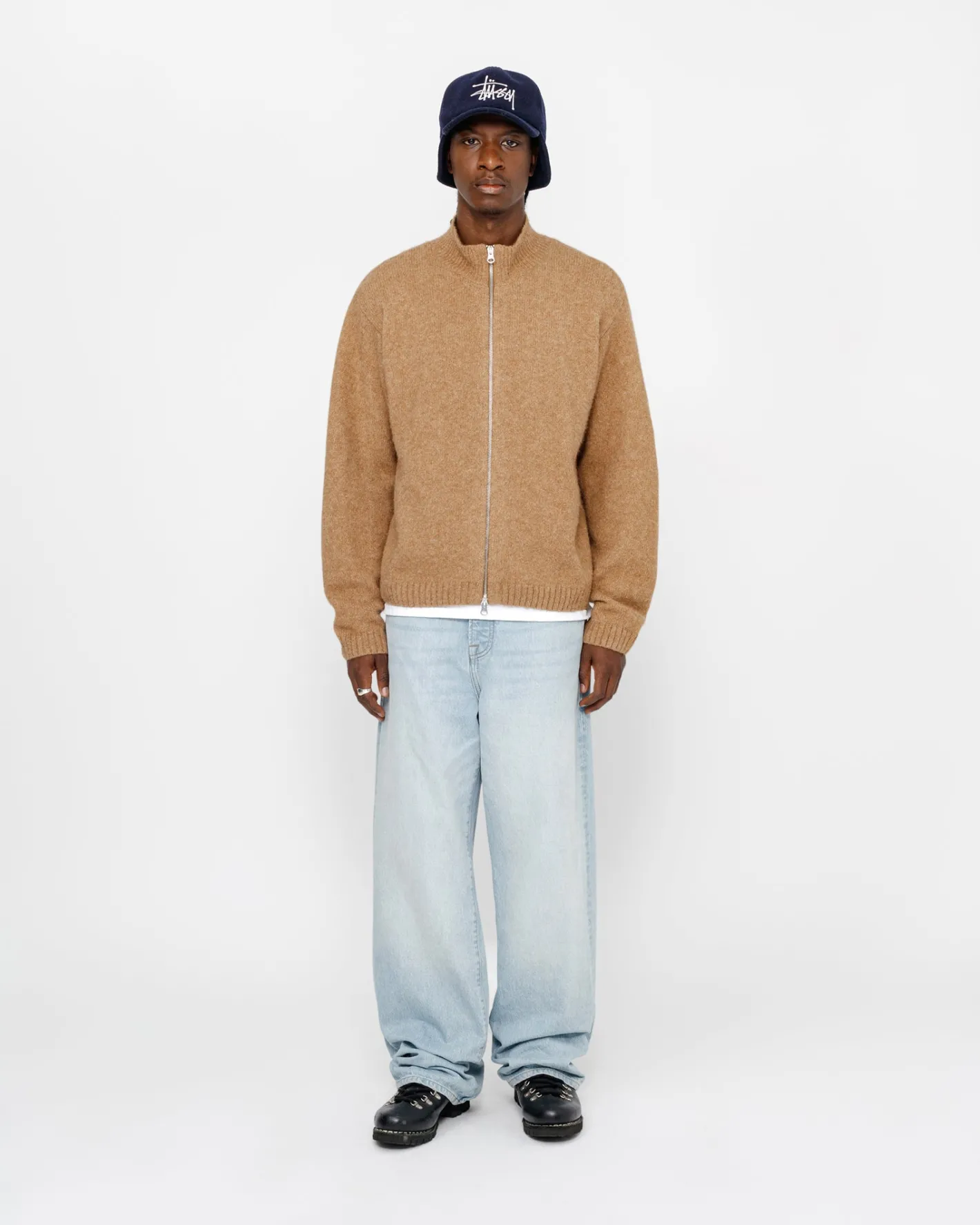 FULL ZIP BRUSHED MERINO SWEATER*Stüssy Clearance