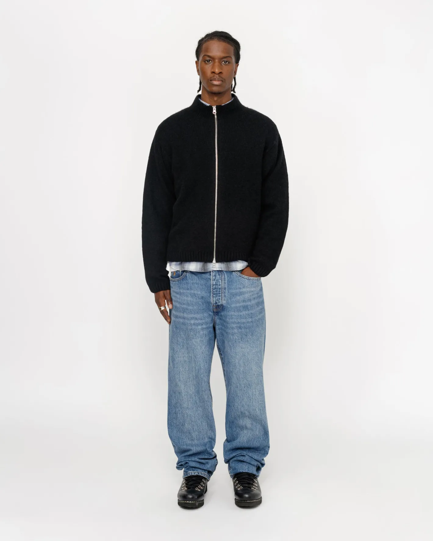 FULL ZIP BRUSHED MERINO SWEATER*Stüssy Outlet