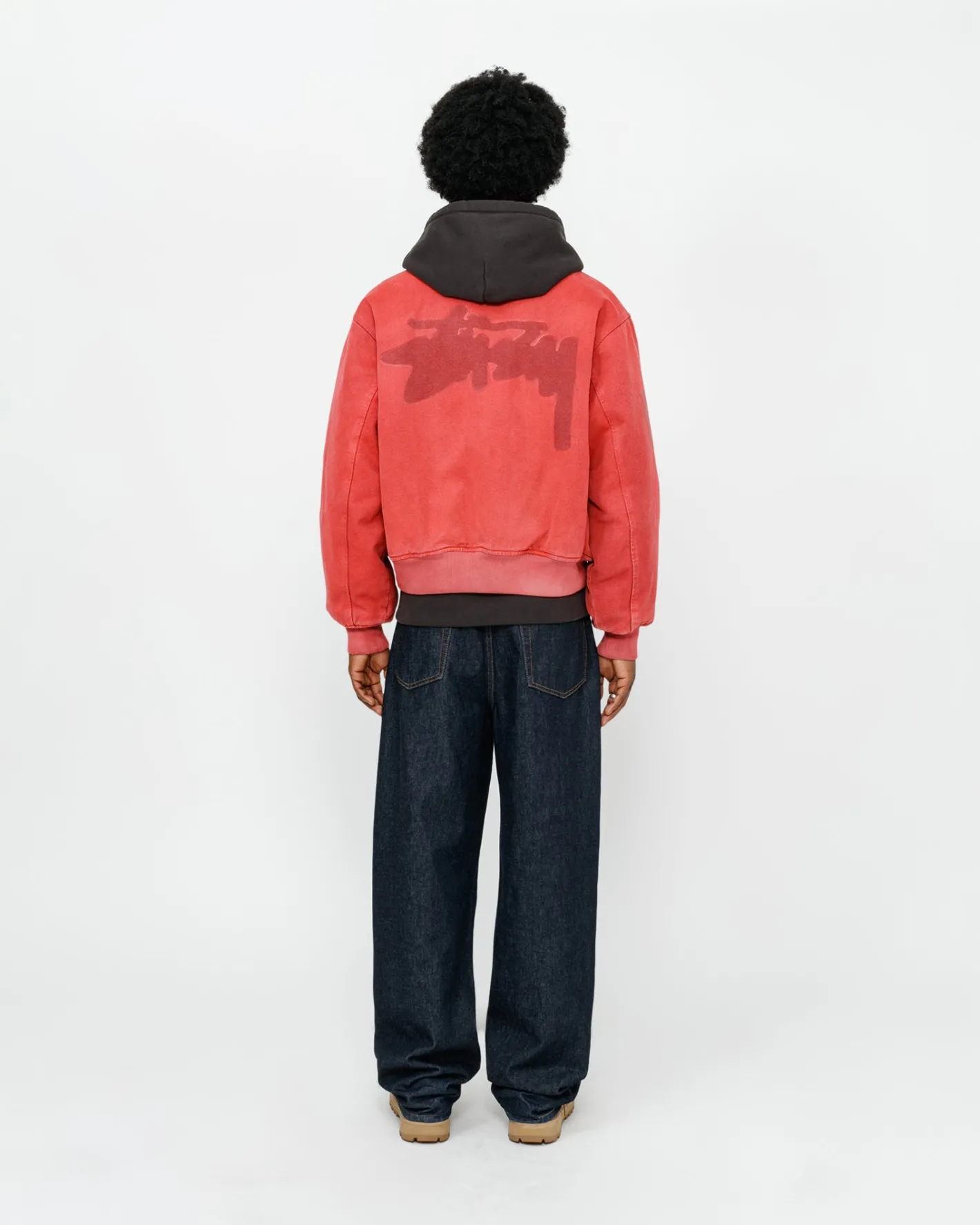 GHOST LOGO CANVAS VARSITY JACKET*Stüssy Hot