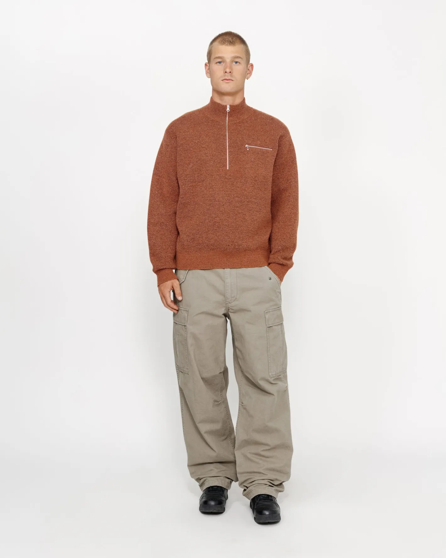 HALF ZIP MOCK NECK SWEATER*Stüssy Outlet