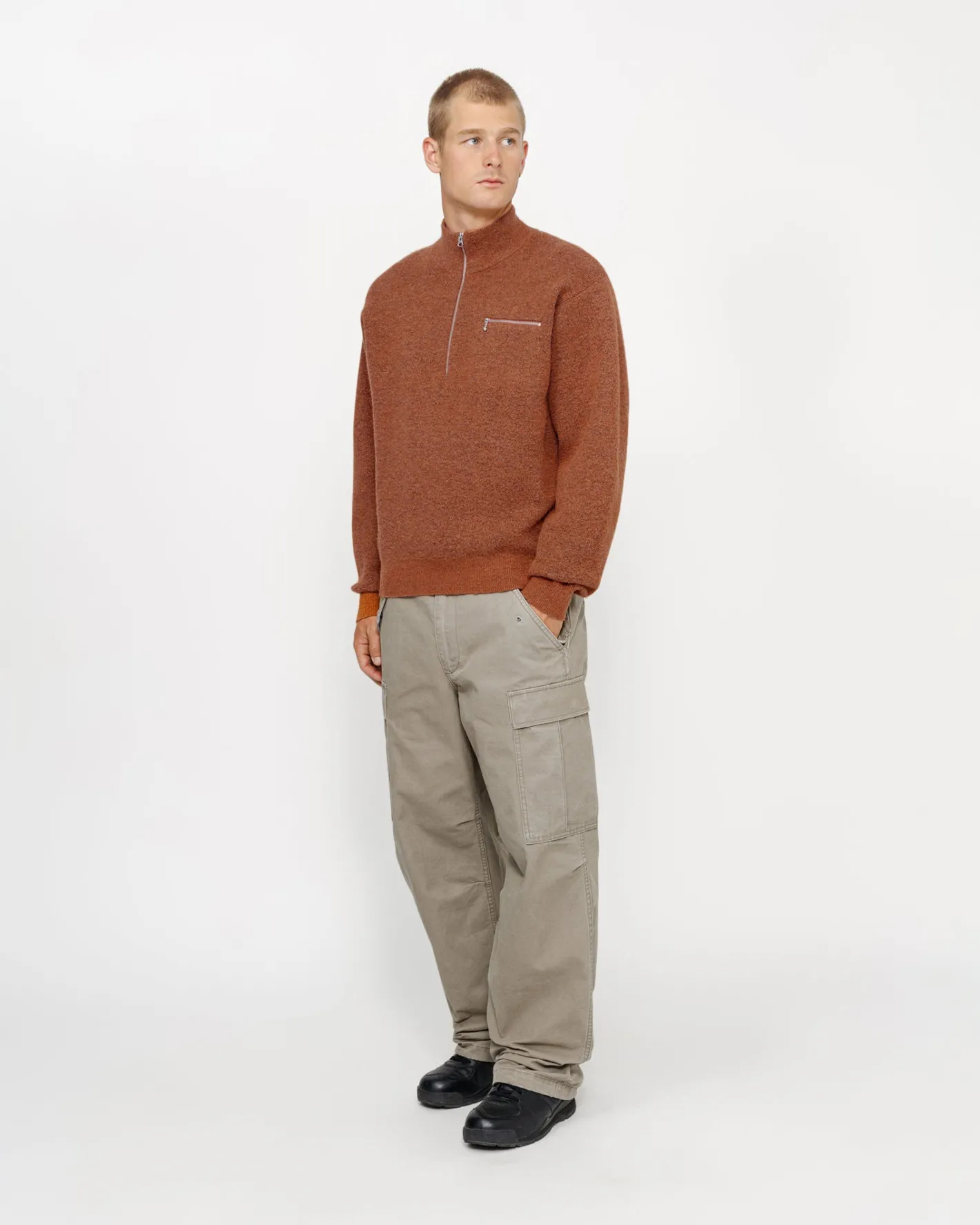 HALF ZIP MOCK NECK SWEATER*Stüssy Outlet