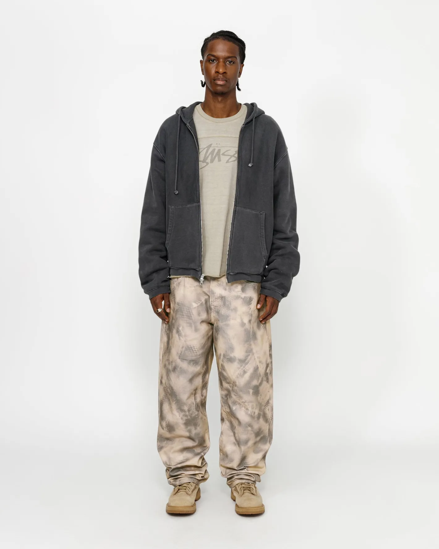 WAFFLE LINED ZIP HOODIE*Stüssy Best Sale