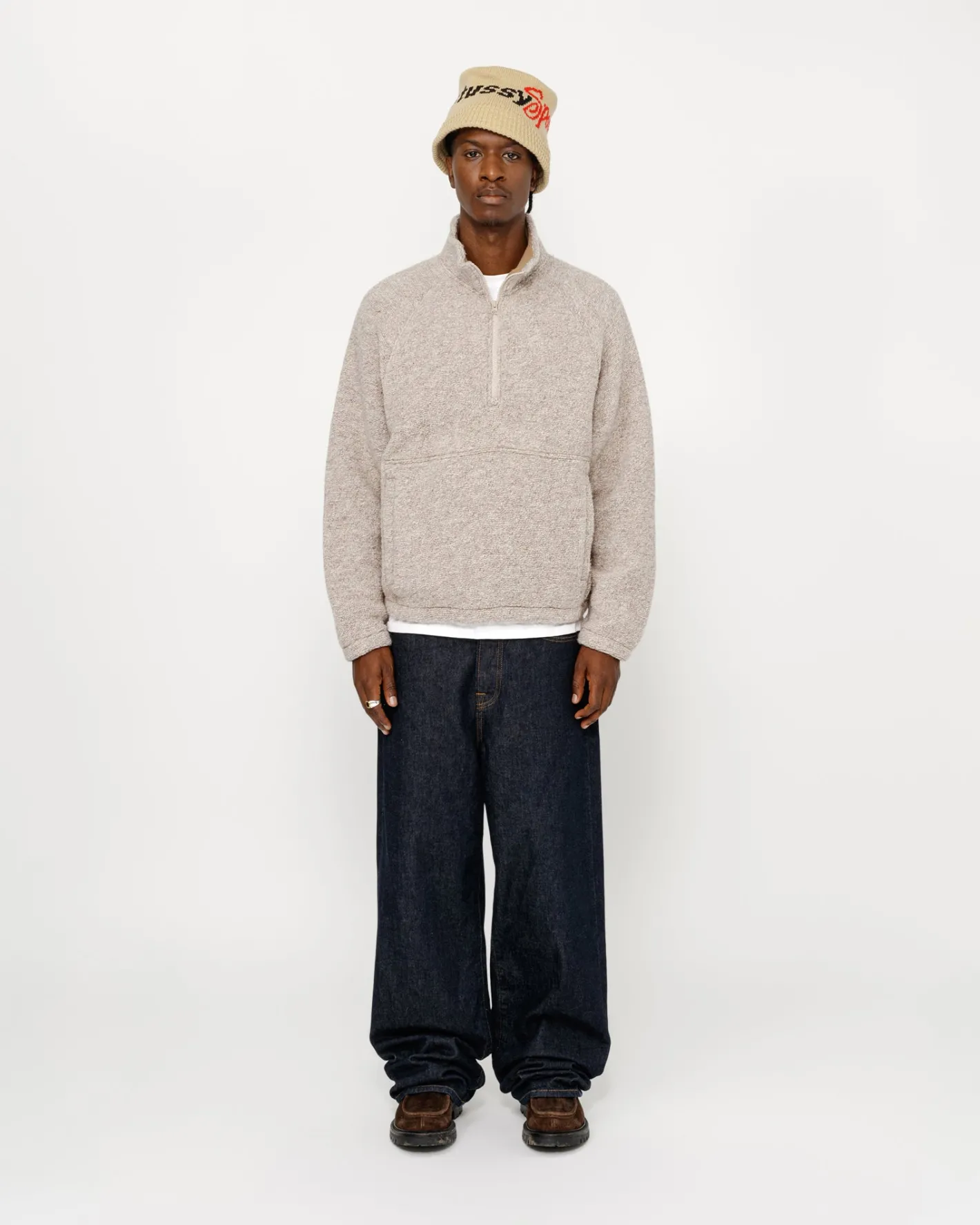 WOOL BLEND SHERPA MOCK NECK*Stüssy Fashion