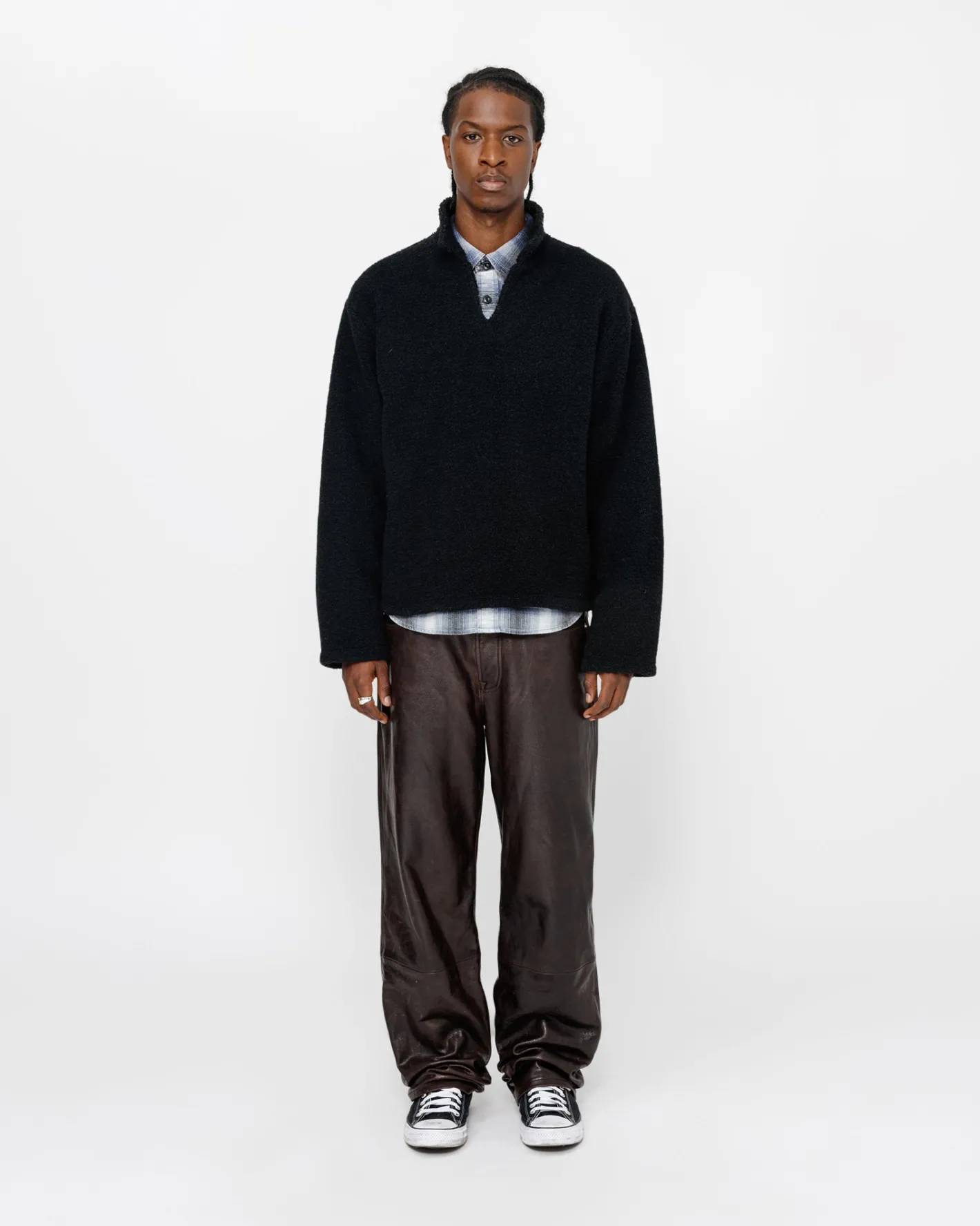 WOOL BLEND SHERPA PULLOVER*Stüssy Flash Sale